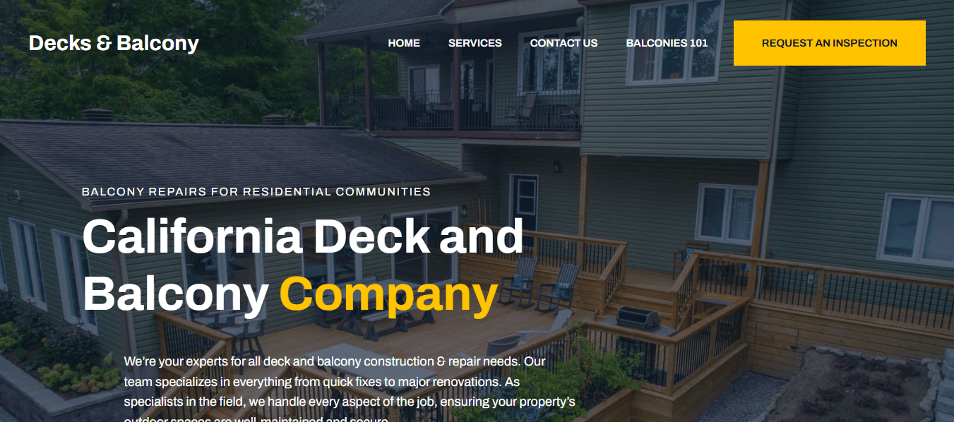California Deck & Balcony website