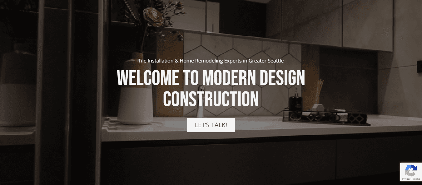 Modern Design Construction website