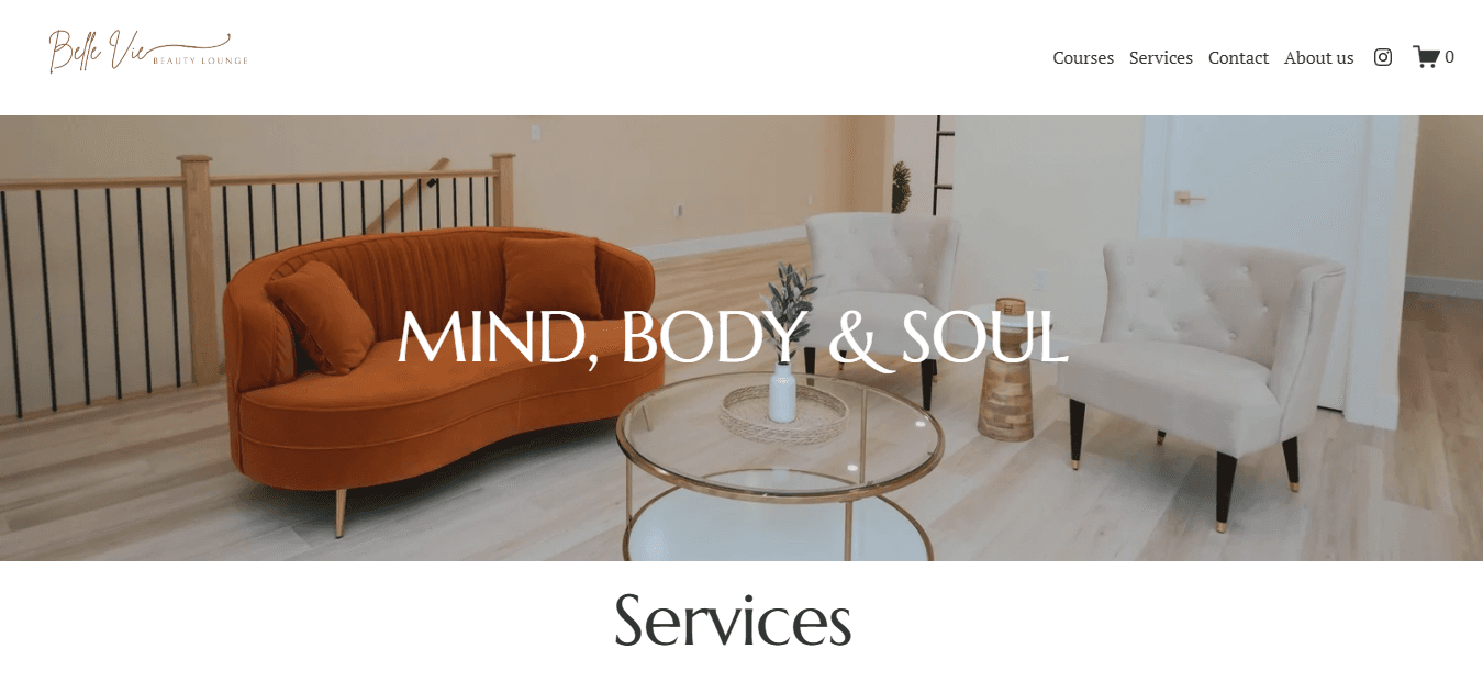 Belle Vie Beauty Lounge website